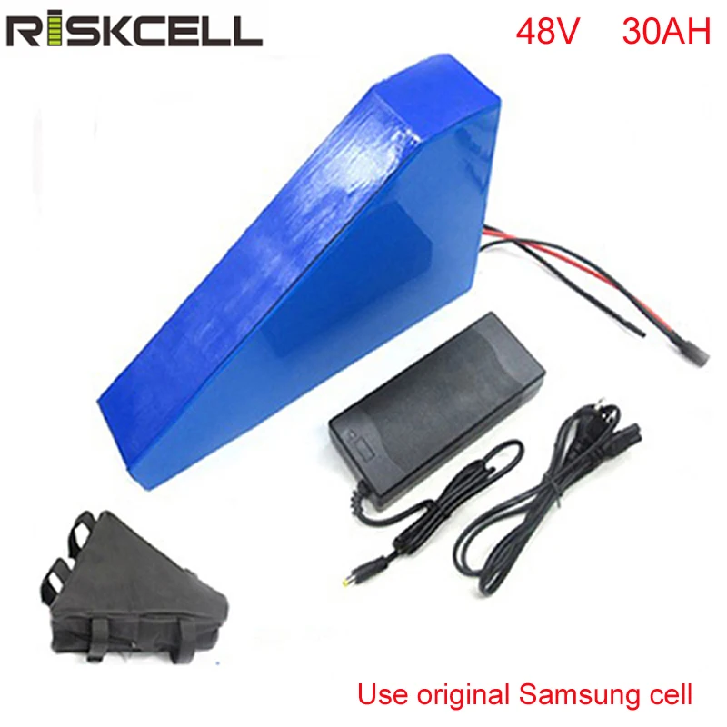 48V E велосипед треугольная батарея 48V 30AH литиевая батарея с 30A BMS и 54,6 V 2A зарядное устройство