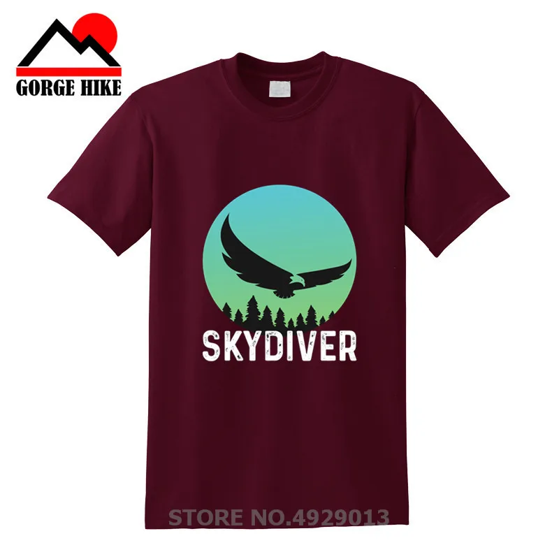 Skydiving Hawk Skydiver Футболки Прыжки с самолета Смешные орлиные глаза мужские крылышки