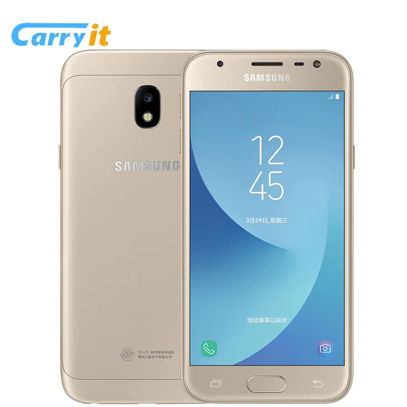 Original Samsung Galaxy J3 Pro 2017 J3300 3GB 32GB 5.0'' HD Snapdragon MSM8917 Quad core Fingerprint 13.0MP Mobile phone | Мобильные