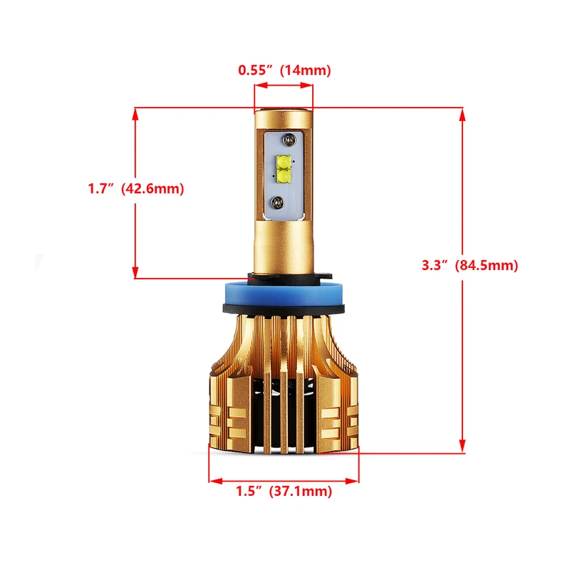 Oslamp S6 Серии SMD чипов 70 Вт H11 автомобиля светодиодный лампы 7000LM 6500 К Белый 12 В 24 авто