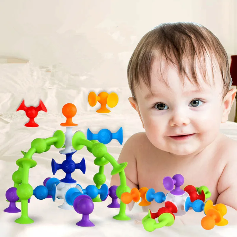 Детский конструктор Littlove Squigz смешная силиконовая модель Детского конструктора