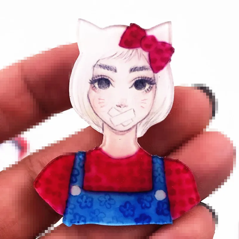 1 шт. милая акриловая брошь с красным бантом для девочек украшение на футболке