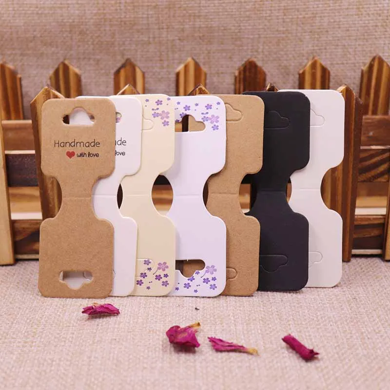 200 шт. 2018 Горячий Новый Kraft Цепочки и ожерелья карты DIY пустой крафт логотип