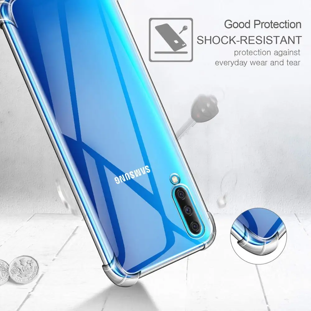 Shock Absorption Technology Case For Samsung Galaxy A10 A20 A20E A30 A40 A50 A70 A80 Coque Soft TPU Silicone Crystal Clear Cover |