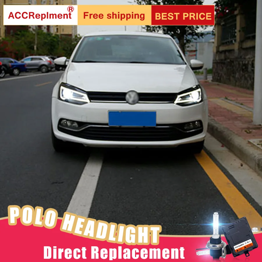 2 шт. светодиодный ные фары для VW Polo 2011 2016 Автомобильные ангельские глазки