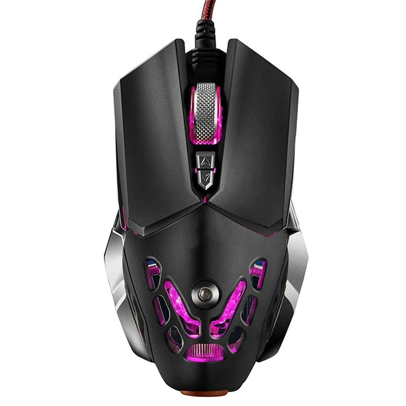 V9 2400 точек/дюйм светодиодная проводная мышь Механическая подсветка игровая 6