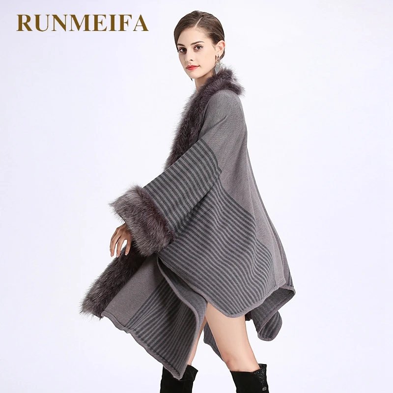RUNMEIFA искусственный Лисий мех женский осенний и зимний модный стиль Свободный