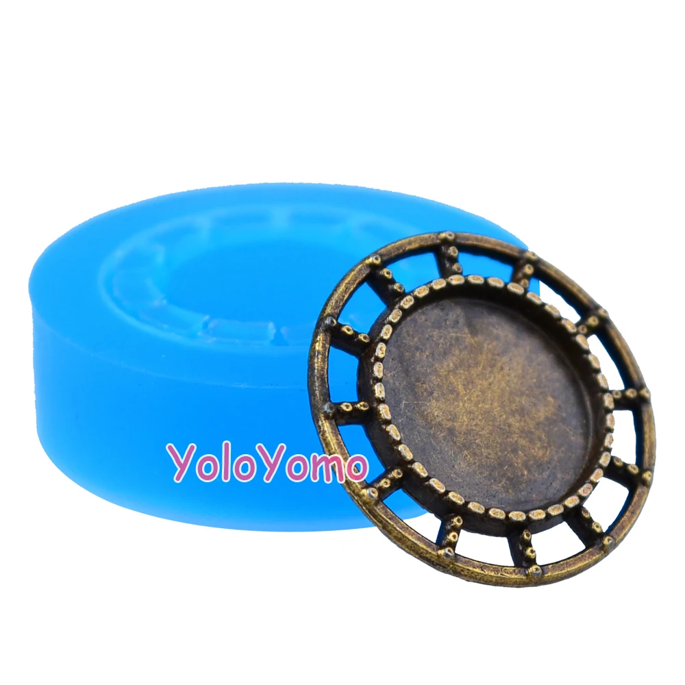O092YL 22.3mm Round Picture Frame Flexible Silicone Mold - Cake Decorating Fondant Baking Tools Jewelry DIY Candy Resin | Дом и сад