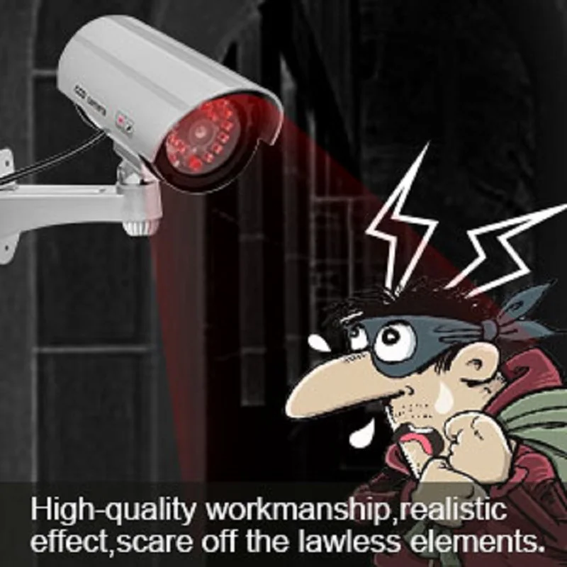 

2PCS Dummy Fake Camera CCTV Surveillance Camera Shop Home Security LED Light Simulation Camera Waterproof Outdoor Camera
