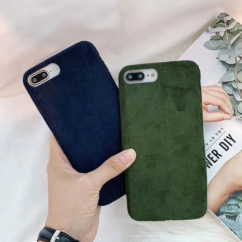 Силиконовый чехол Boucho для iphone 6 6s 7 8 Plus модные мягкие Меховые плюшевые текстурные
