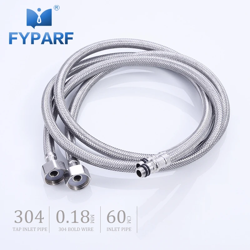 

Shower Hose 60cm Plumbing Hose 1pair Stainless Steel Hose Flexible Cold Hot Mixer Faucet Water Supply Pipe Plumbing Material