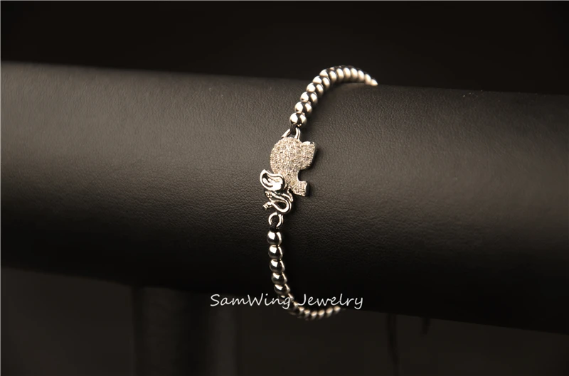 10 шт. крошечный милый слон Шарм braclet Модные аксессуары ювелирные изделия CZ Камень