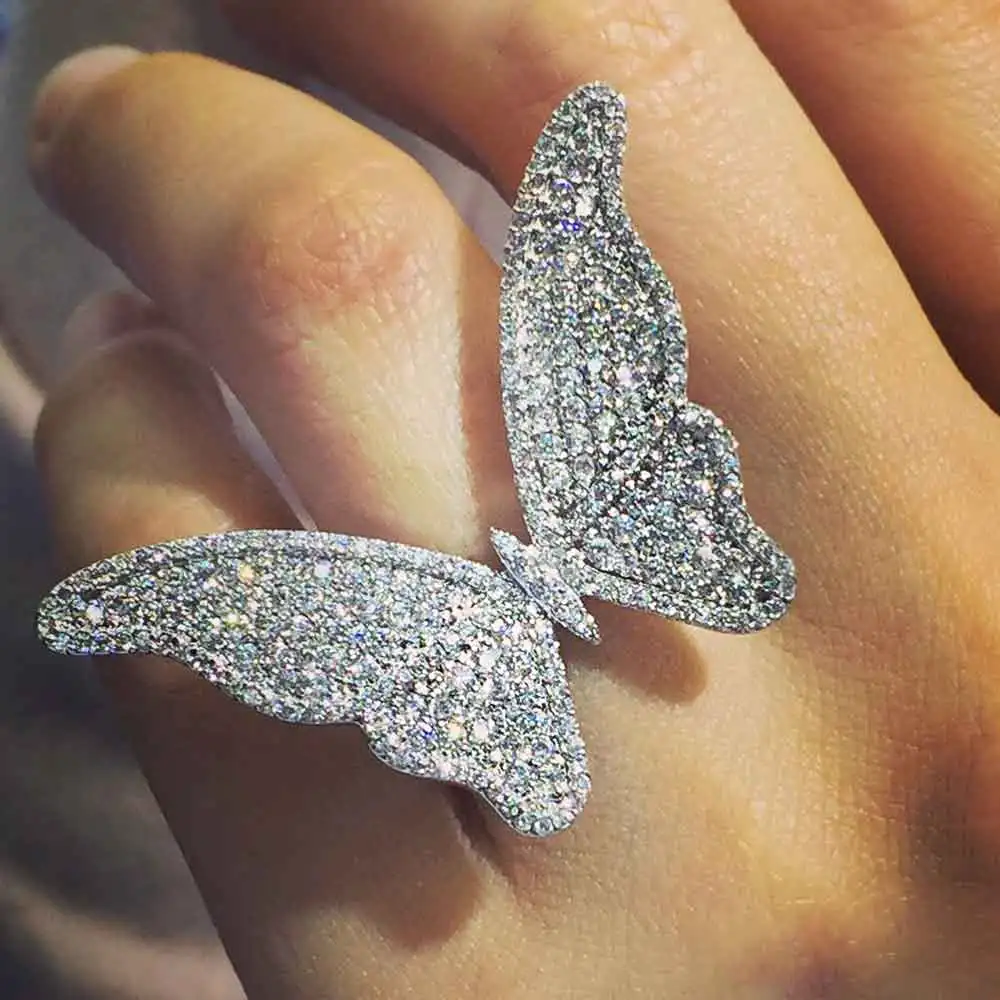 GODKI регулируемое кольцо с бабочкой для помолвки новое поступление|adjustable fashion