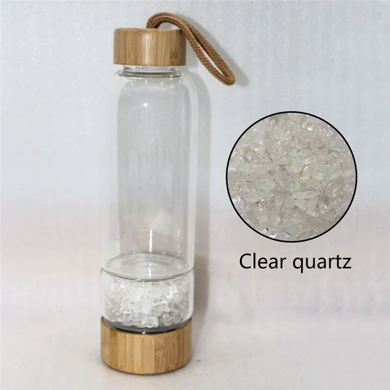 clear quartz Натуральный кварц неравномерность кристалл гравий бутылка стекло воды гравий камень чашки подарок давая посуда для напитков - Цвет: clear quartz