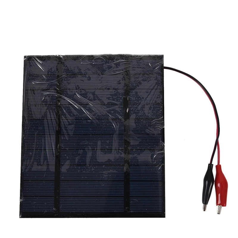 2 5 Вт В солнечная ячейка поликристаллическая панель + крокодил зажим для зарядки 3