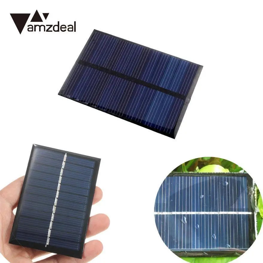 AMZDEAL мини 6 В 0,6 Вт Солнечная силовая панель поли модуль DIY маленькое зарядное устройство на солнечной батарее 80x55 мм, светильник для аккумулятора телефона, Портативная Игрушка