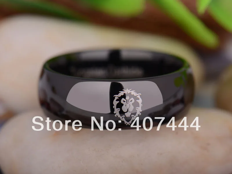 Бесплатная доставка YGK JEWELRY Лидер продаж 8 мм черный купол World of Warcraft Alliance мужское