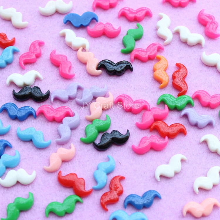 

Set of 200pcs Kawai mixed mini Mustache Flatback Cabochons Caps 17mm for cell phone decor,Jewelry Findings-SZ0240