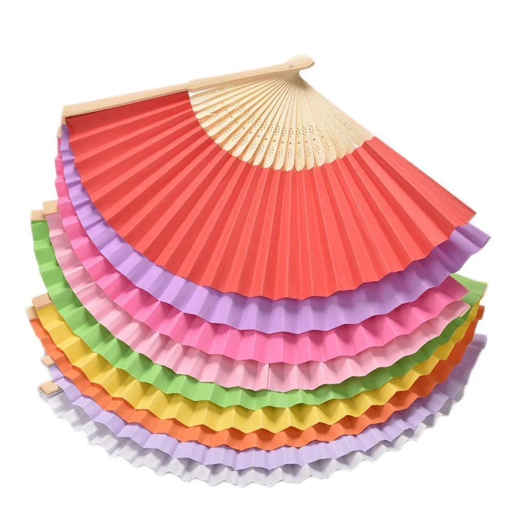 Abanicos de papel de 21cm, decoraci&oacute;n de boda, promoci&oacute;n de fiesta, recuerdo de regalo, env&iacute;o gratis, 150 unids/lote-4