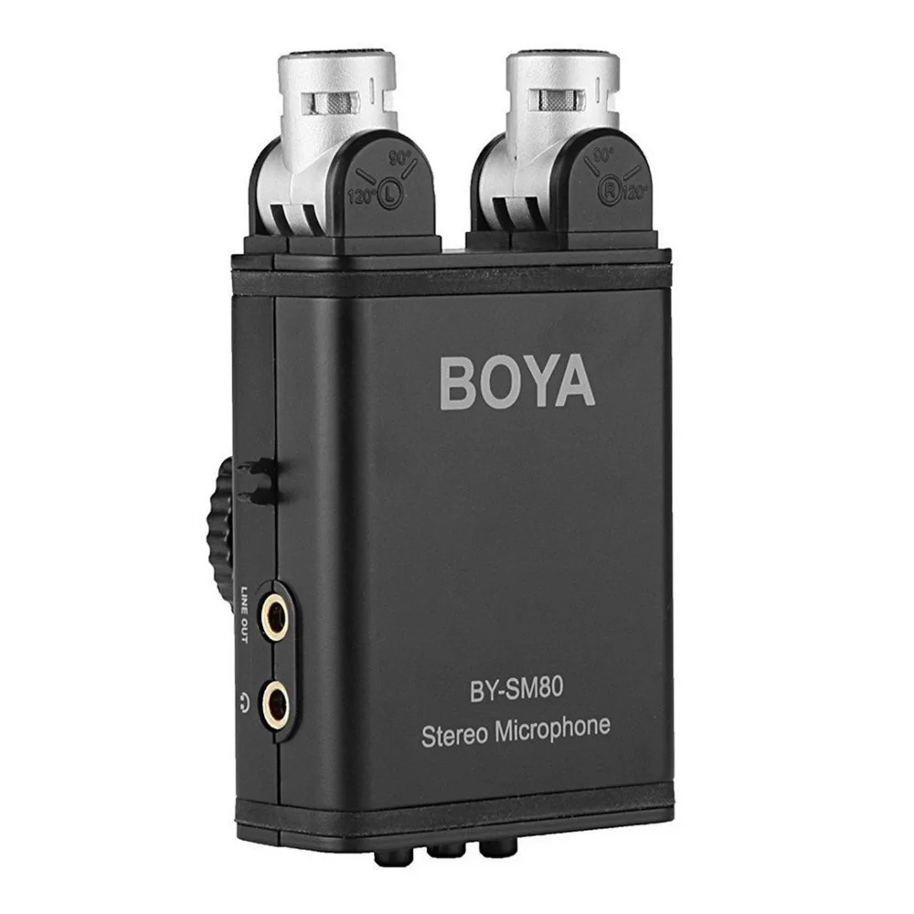 Микрофон BOYA для камеры со стереозвуком с голосовым монитором в режиме реального