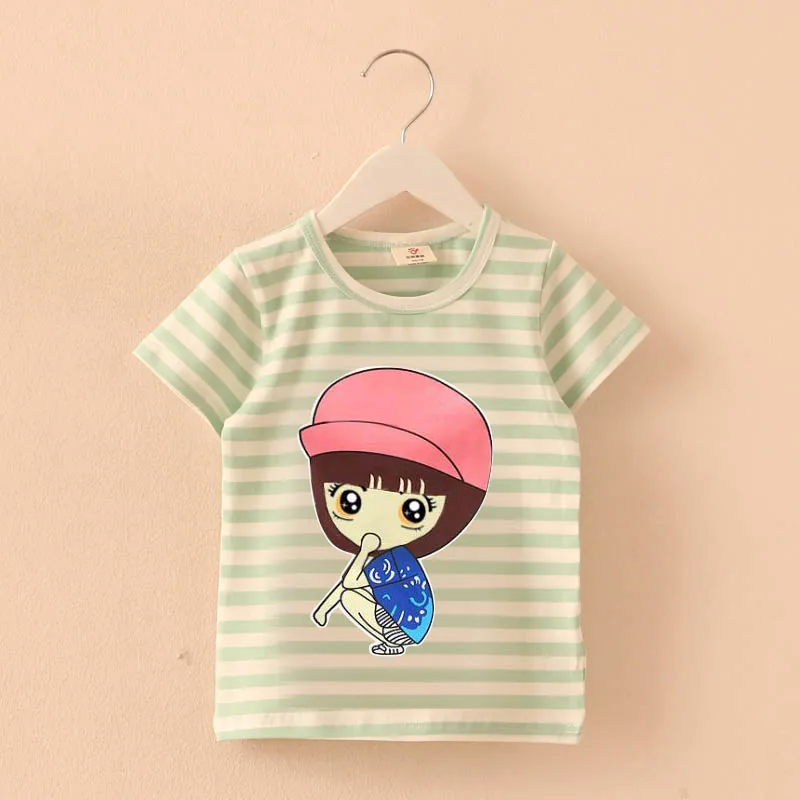 Brand 2018 new fashion kids baby girls t-shirts clothing childrens clothes 100%cotton blouse cute cartoon summer short t shirts |