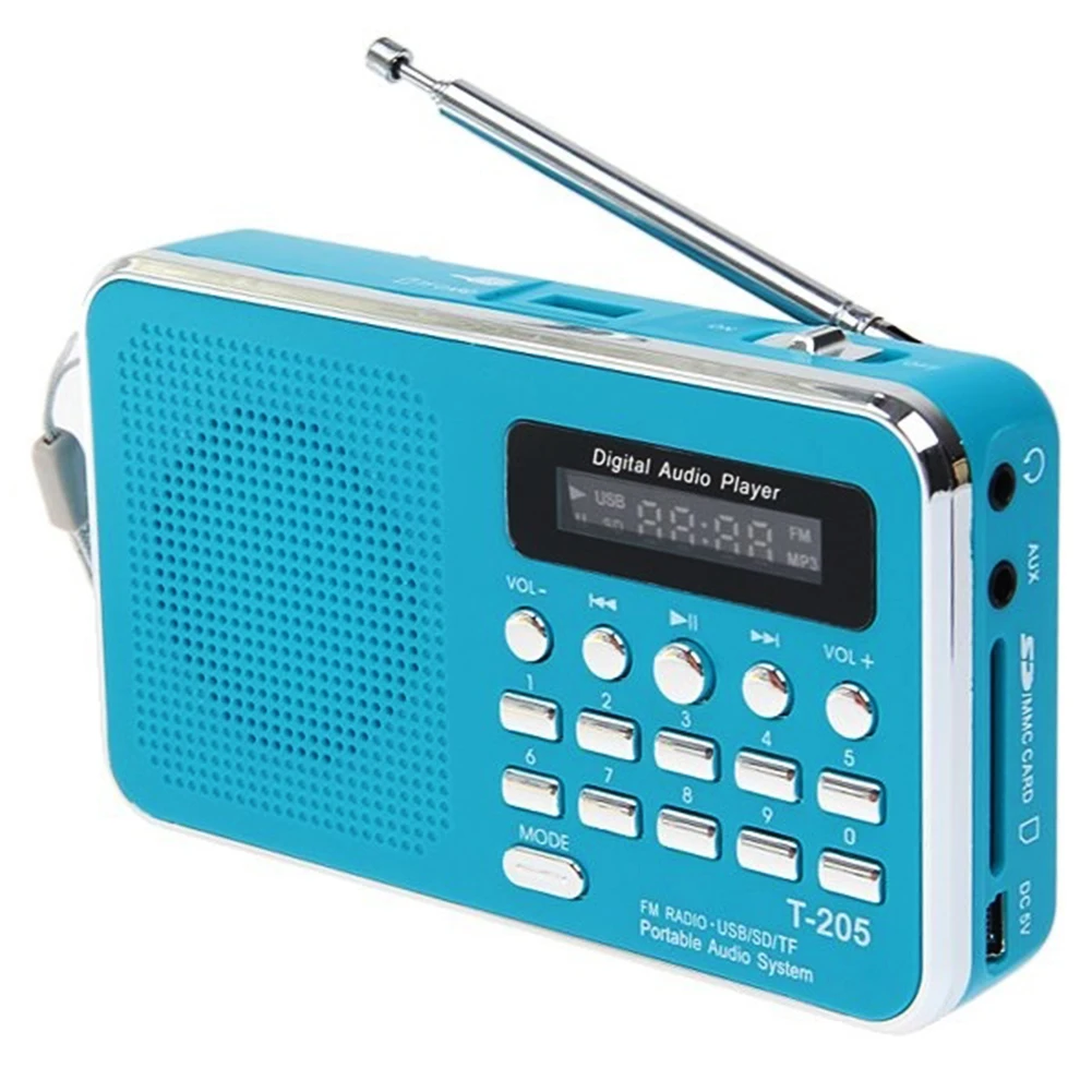 T205 Портативный FM радио MP3 плеер Музыкальный Мини-Динамик адаптер-звукосниматель