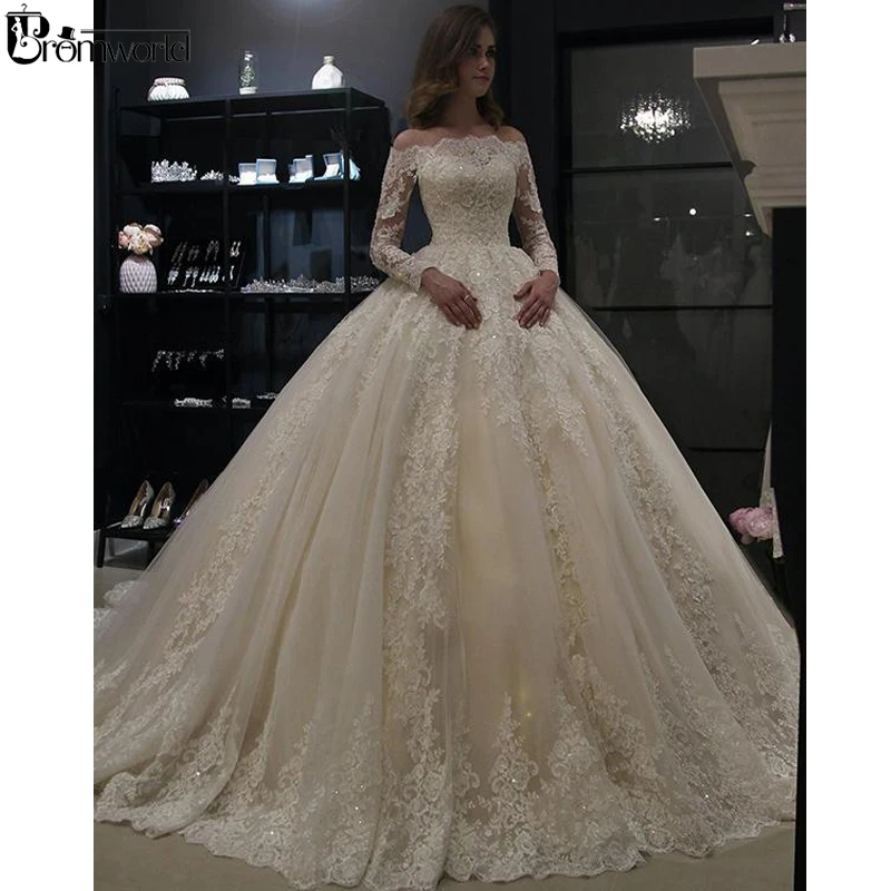 Мусульманское свадебное платье Vestido De Noiva 2021 бальное без бретелек в арабском