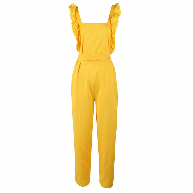 Women's Sleeveless Ruffle Jumpsuit Romper Wide Leg Playsuit Long Pants | Женская одежда