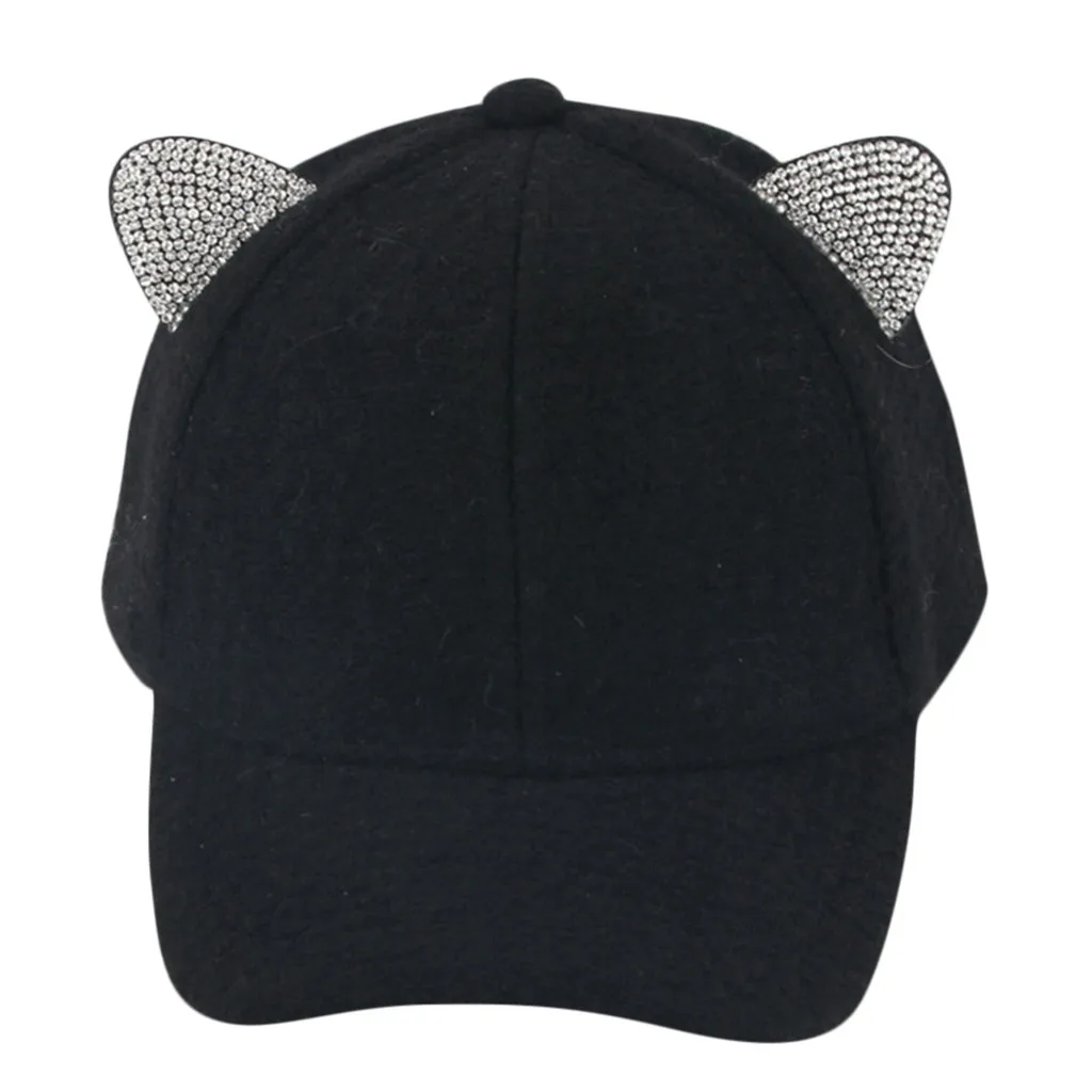 Бейсболка Snapback с милыми кошачьими регулируемыми ушками для взрослых сетчатая