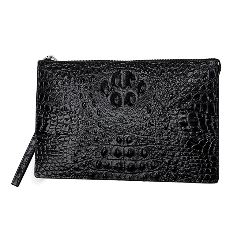 Мужской клатч с крокодиловым узором маленькая сумка-конверт из воловьей кожи