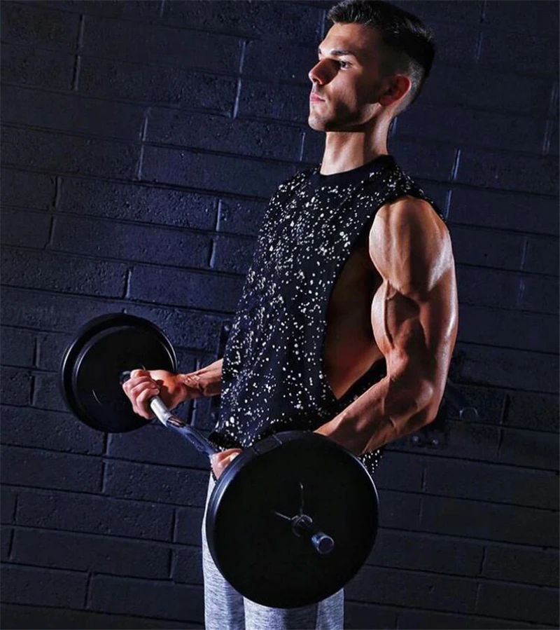 New Fashion Cotton Cut Off Sleeveless Shirts Bodybuilding Stringer Tank Top Men Fitness Mens Singlet Workout Gym Clothing Vest | Мужская