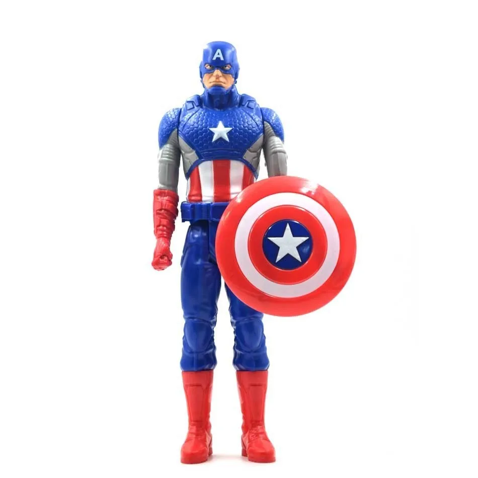 captain no box 30 см Marvel Мстители игрушки танос Халк Бастер человек паук Железный человек Капитан Америка Тор Росомаха Черная пантера фигурка куклы - Цвет: captain no box