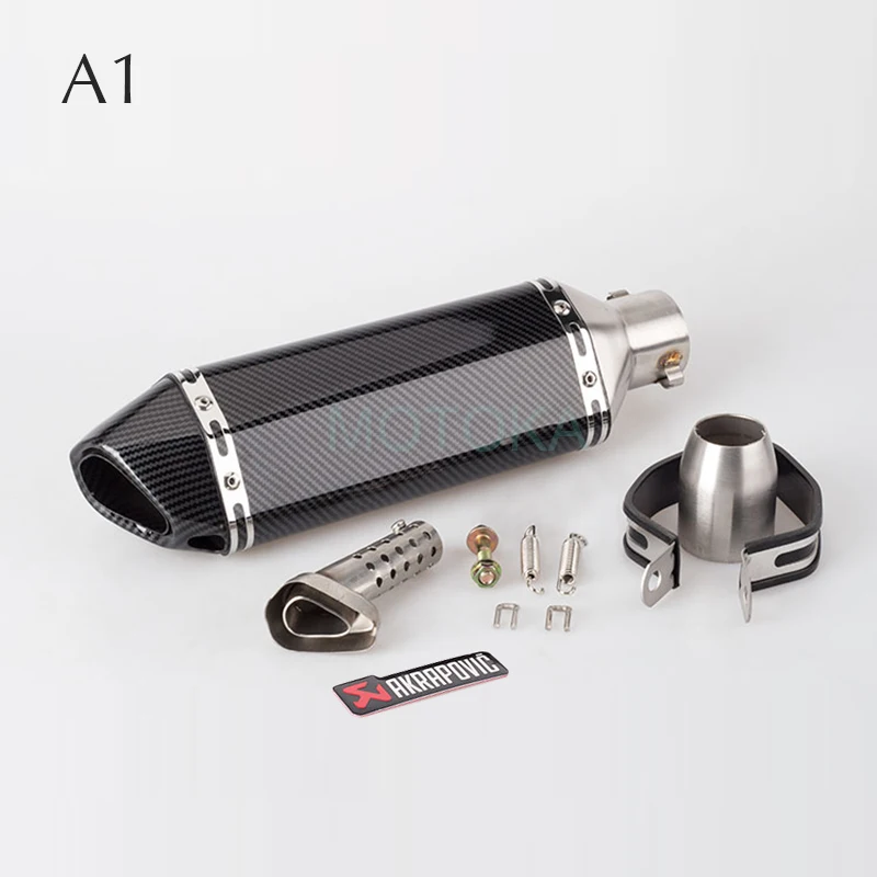 Left/Right Universal Motorcycle Akrapovic Exhaust Pipe Scooter Dirt Pit Bike Motocross KTM 51mm Escape Stainless Steel Slip-on - Цвет: 51mm Exhaust A1