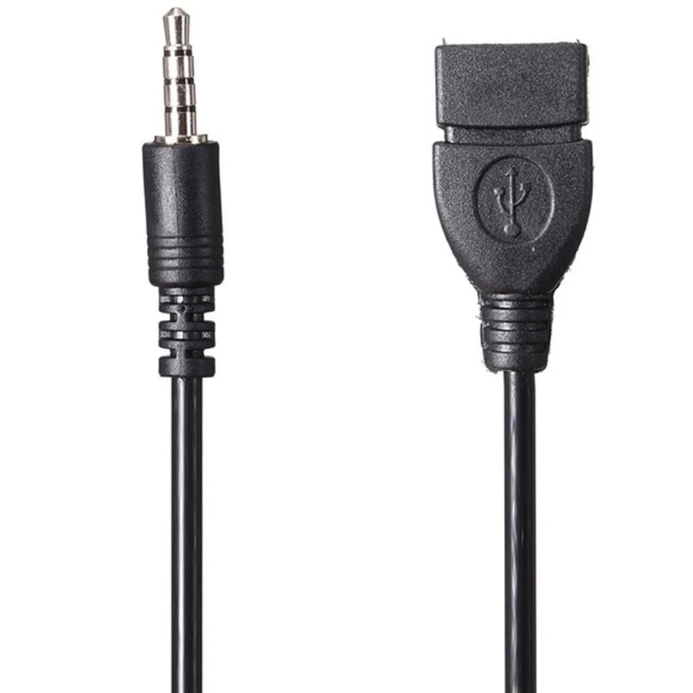 3 5 мм Jack с портом папа для USB Мама Аудио кабель Адаптер конвертера OTG черный