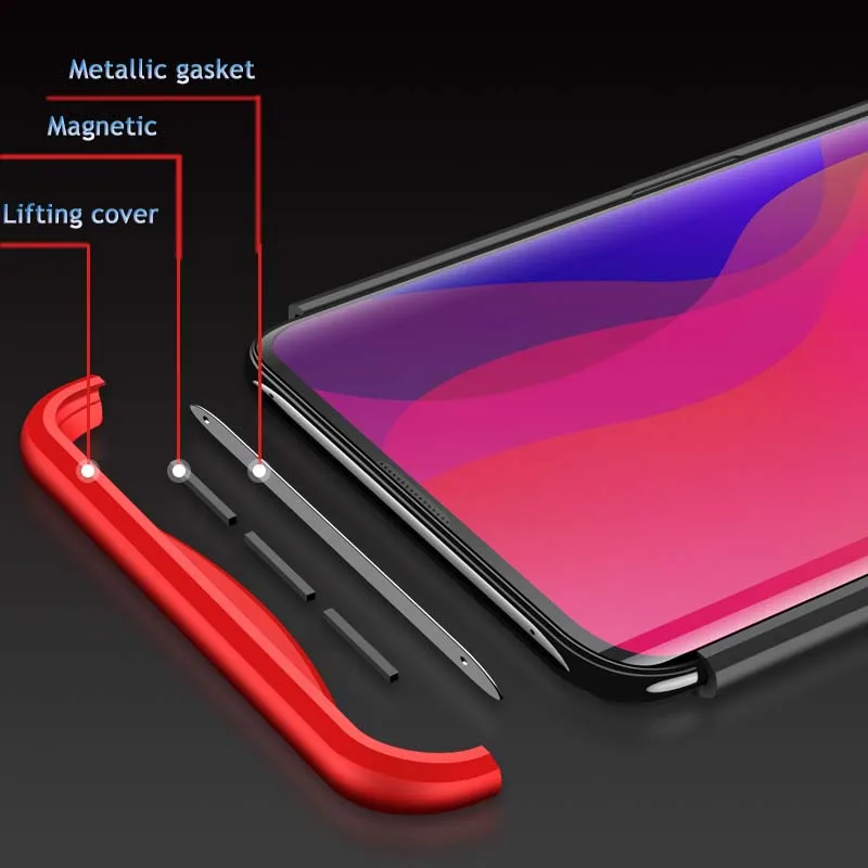 Чехол GKK для OPPO Find X чехол с полной защитой 360 дюйма 3 в 1 магнитный дизайн