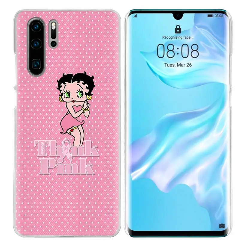 Розовый сексуальный чехол Betty Boop для huawei P20 P30 P Smart Nova 4 3i P10 P9 P8 mate 10 20 lite Pro Mini жесткий чехол для телефона pc