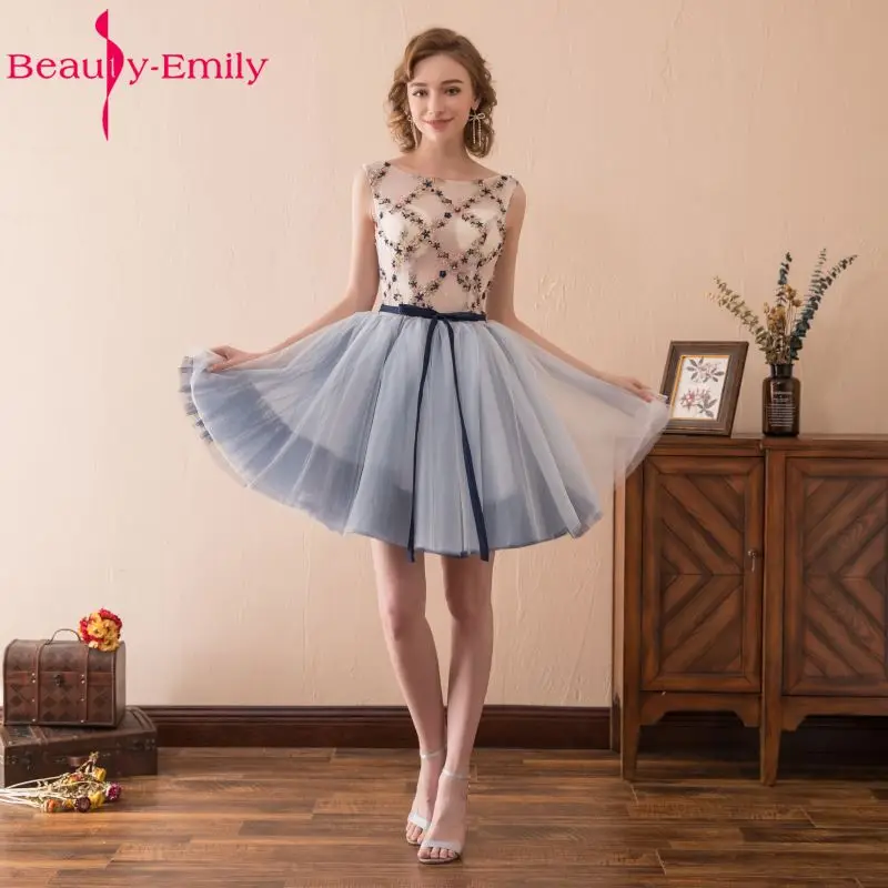 Женское платье на шнуровке Beauty Emily короткое вечернее небесно голубого цвета с