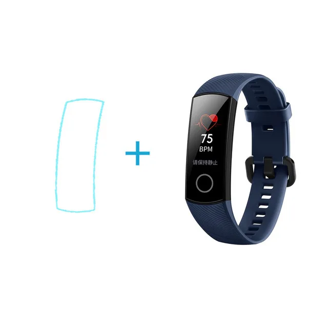 Huawei Honor Band 4, смарт-часы, браслет, 0,95 дюймов, Amoled, цветной сенсорный экран, спортивный, для плавания, осанки, пульсометр, для сна - Цвет: Blue add film