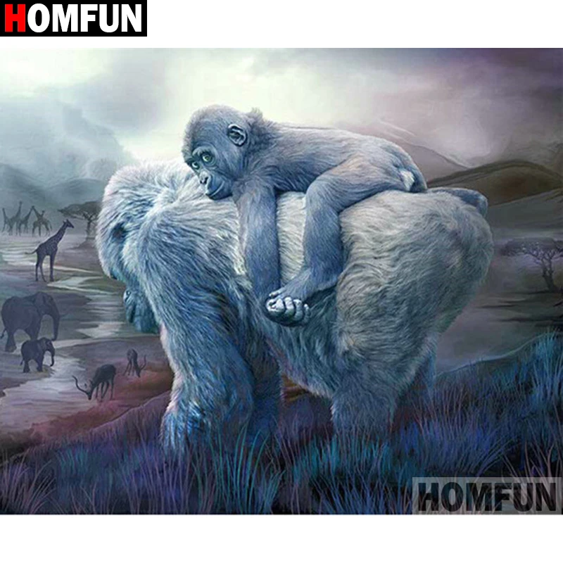 

Картина для алмазной вышивки «орангутан» HOMFUN, алмазная вышивка «сделай сам» с квадратными/круглыми стразами, домашний декор 5D, A16266