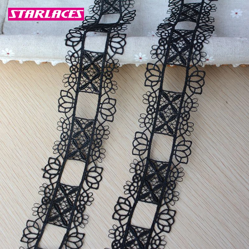 

10yards width 4.3cm black good quality water-soluble lace trim fabric lace DIY skirt trim dress clothes decorative accessories