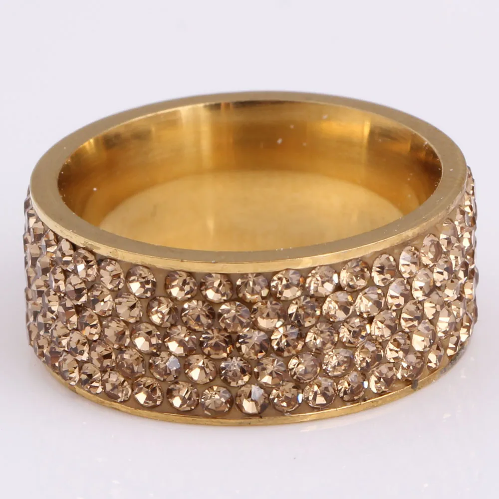 free shipping Gold Crystal Jewelry Free Shipping Wholesale Color Stainless Steel Weddind Rings for women | Украшения и аксессуары