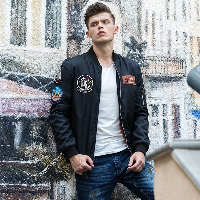 2018 Осенняя мужская куртка бомбер Ma1 Мужская Военная ветровка высокого качества