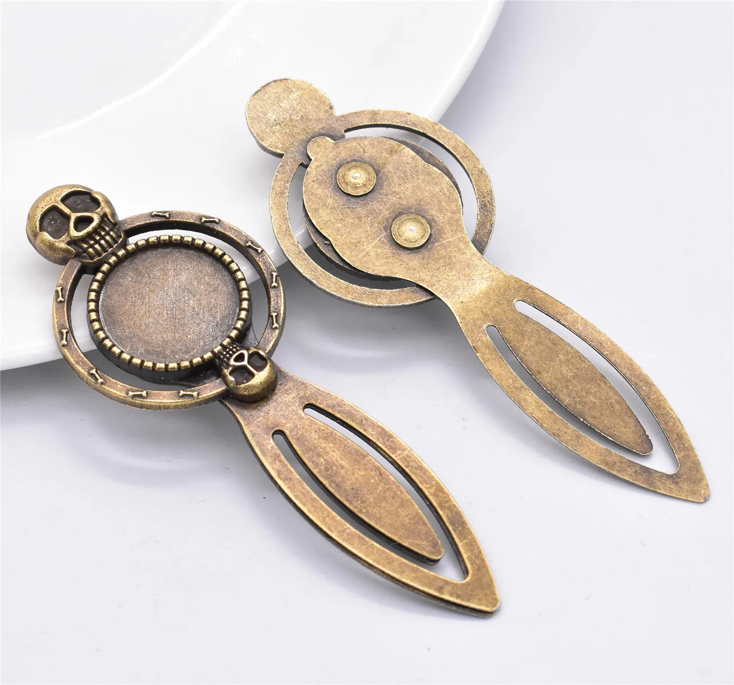 Новая мода 2 шт. 18/20 мм внутренний размер античная бронза ретро панк стиль ручная