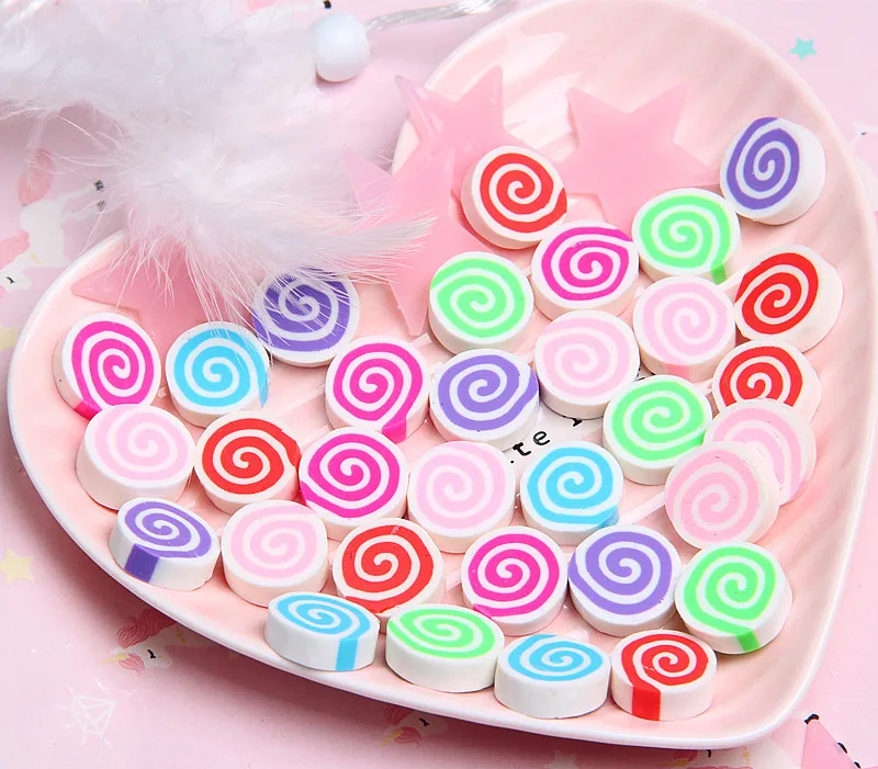 10 шт. Kawaii глины Кабошоны Конфеты искусственная еда муляж DIY чехол для телефона
