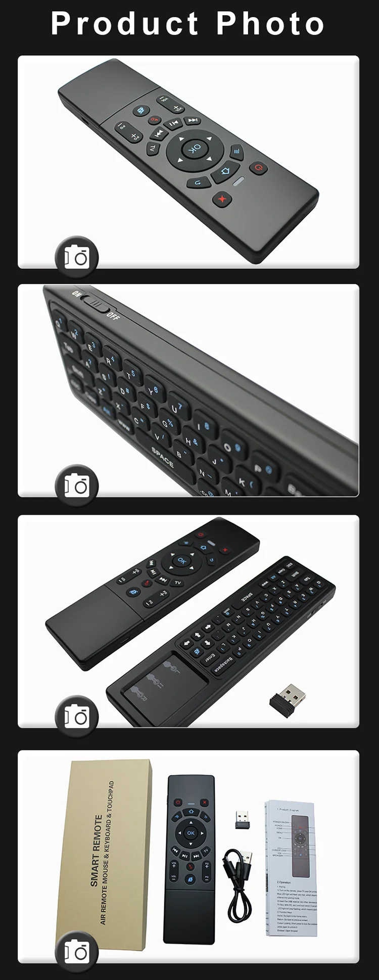 2,4G Беспроводная мини-клавиатура Fly Air mouse T6 Plus, 7 цветов, mx3, сенсорная панель с подсветкой, ИК-пульт дистанционного управления для Android tv Box