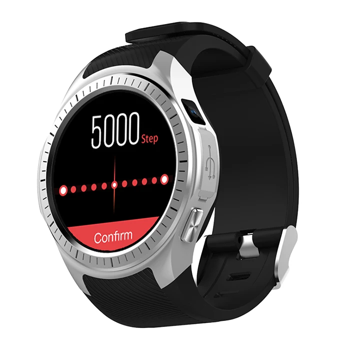 Серебристый Microwear L1 Смарт-часы телефон 1,3 дюйм, Bluetooth, GPS, Измерение частоты сердечных сокращений, шагомер, монитор сна умные часы для Android IOS - Цвет: Серебристый