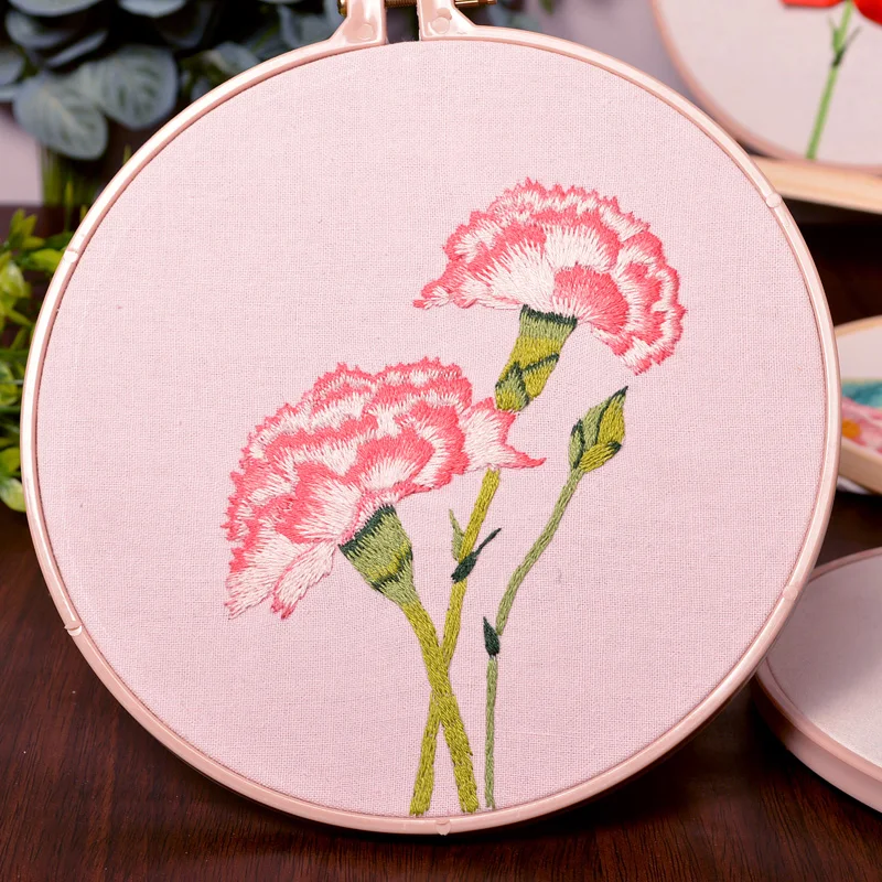 Цветок гвоздики наборы вышивки DIY 3D Рукоделие практика крестом материал с рамкой