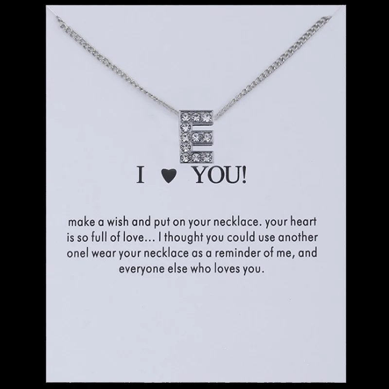 LNRRABC 26 Letters Jam Chain Love Alloy Crystal Women Simple Fashion Shine Rhinestone Necklace Silver 1PC New Charm Jewelry Gift | Украшения
