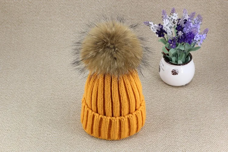 Милая шелковая шапка из меха енота и собаки Женская Повседневная осенне-зимняя