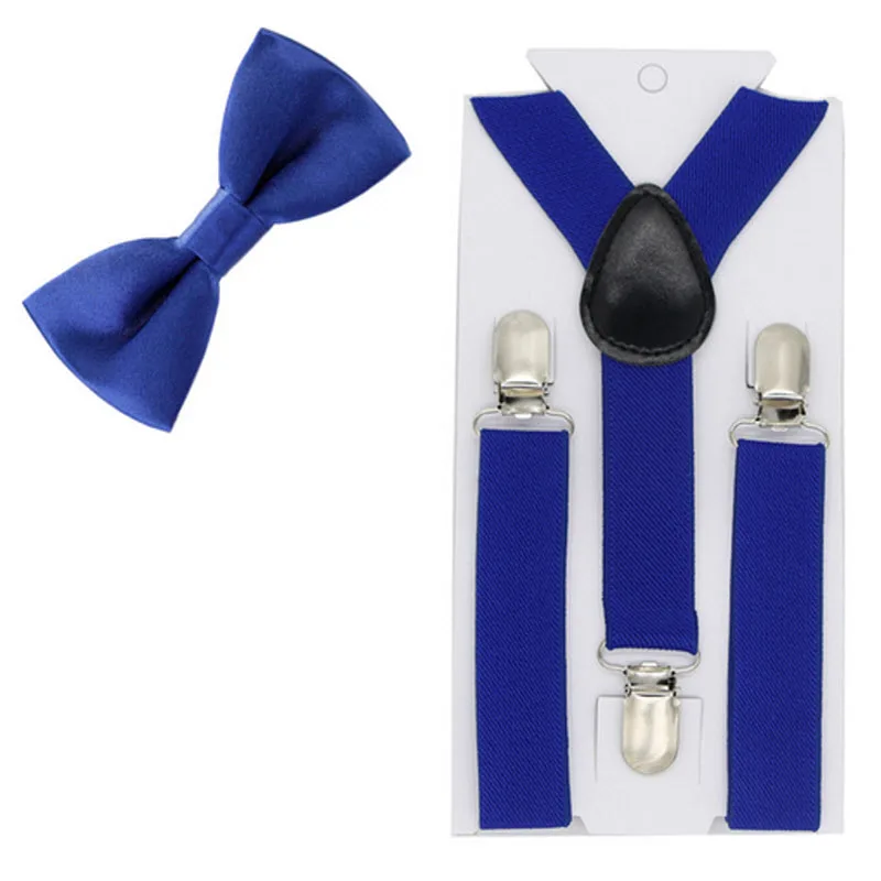 14 royal blue 40 цветов, Детские подтяжки, эластичные регулируемые Y-Back подтяжки, детские галстуки-бабочки для свадебной вечеринки - Цвет: 14 royal blue